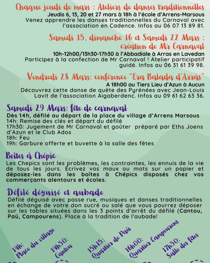 gite les alberts / festivites / carnaval a arrens marsous